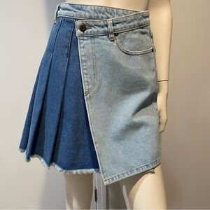 Alexander McQueen MCQ Mary Kilt Denim Wrap Skirt NWT 24